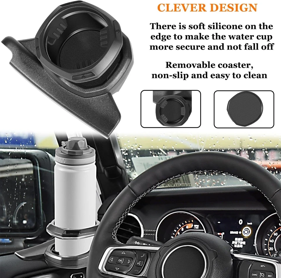 Portavasos lateral izquierdo/puerta para Jeep Wrangler JL JLU 4XE Gladiator JT accesorios Foto 4 de 4