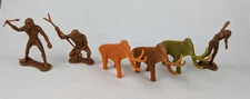 DFC Cavemen & Mammoths Plastic Dinosaur Vtg Prehistoric Playset Lot of 6