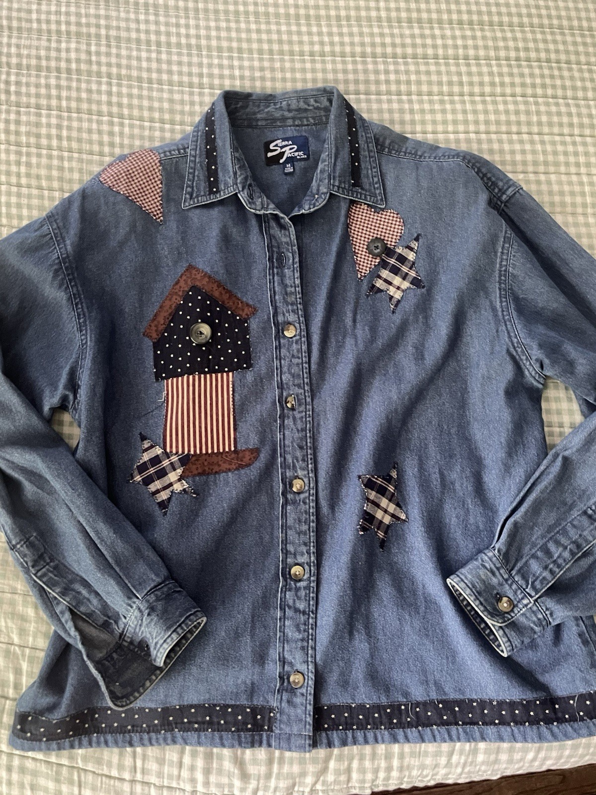 Vintage Patchwork Denim Button Down - image 15