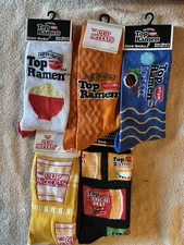 Set of 5 Ramen and Cup Noodle Soup Socks Novelty Gift