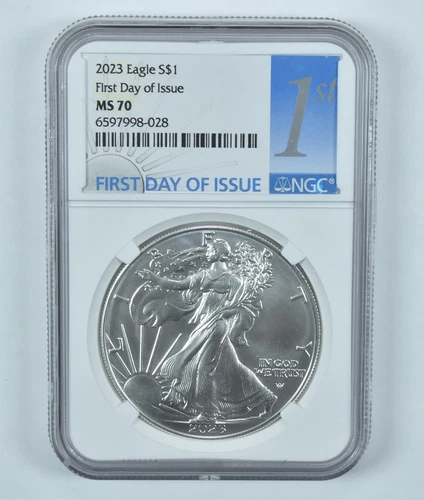 2023 American Silver Eagle FDOI MS70 NGC 1 Label *7542