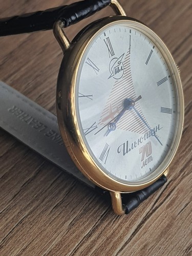 Vintage Men's watch Slava 2409 mechanical IL 70 years of Ilyushin GOLD Plated - Picture 2 of 19