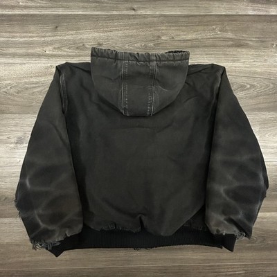 Vintage Carhartt Jacket Mens XXL Black Canvas Faded Thrashed J140