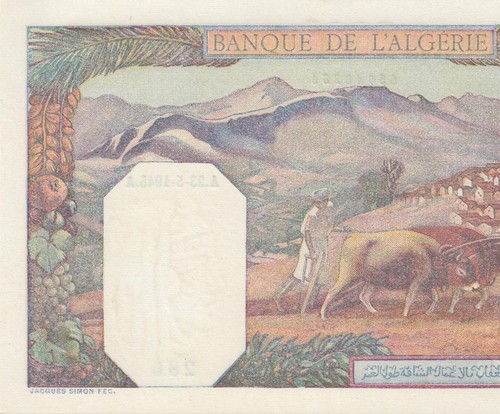 23.5.1945 FRENCH ALGERIA 100 FRANCS AFRICA **RARE** "Z" (( GEM UNC )) - 第 3/8 張圖片