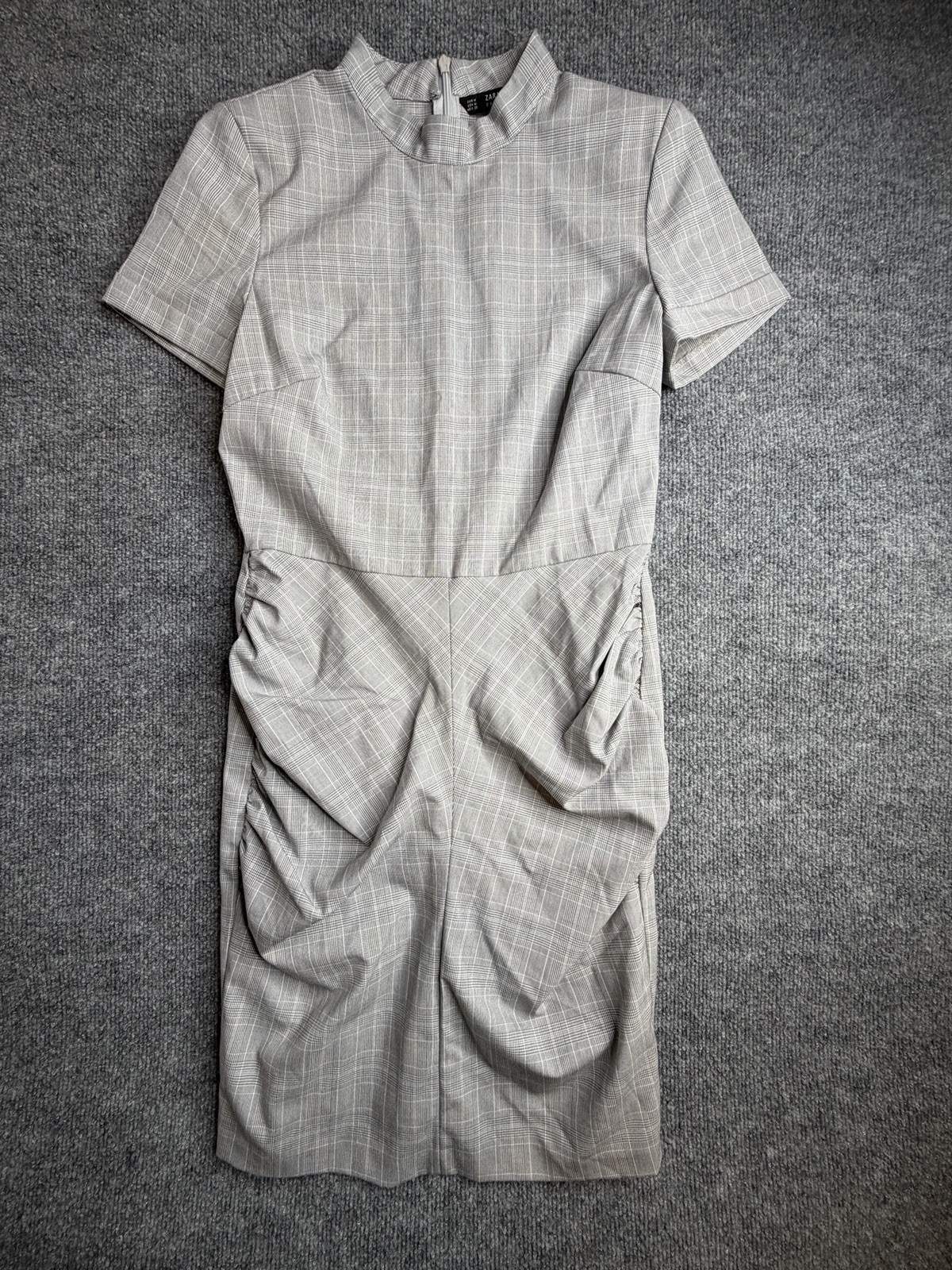 Zara Women's Grey Wool Blend Knit Midi Dress Size Medium