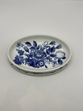 Portmeirion Harvest Blue Oval Soap Dish / Trinket Tray – England 1995