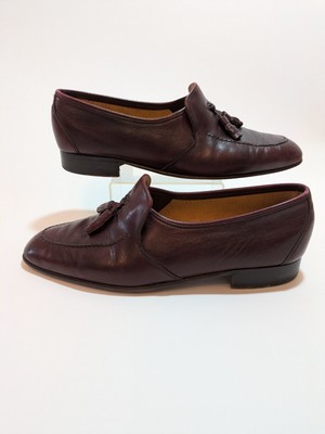 BALLY SUISSE BRISBANE BURGANDY OR WINE COLOR 8 D SHOES LOAFER STYLE