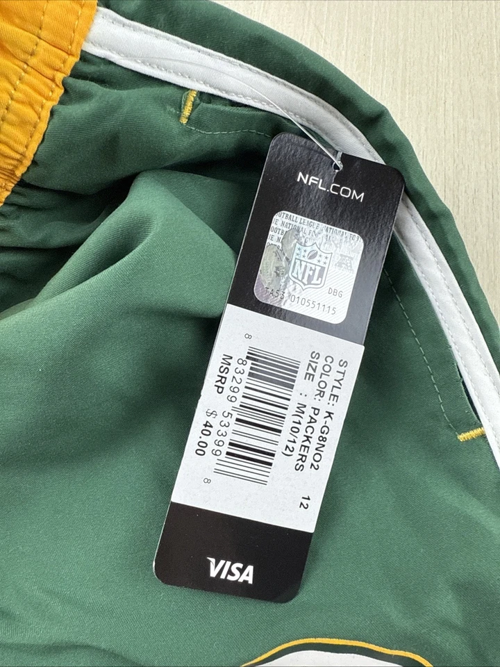 绿湾包装工队泳装青少年男孩中号 (10/12) 绿色 NFL 球队服装全新带标签 — 第 4/4 张图片