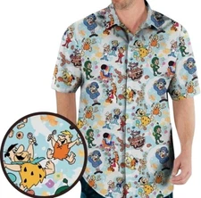 Retro Cartoon Fred Flintstone Cereal Mascots Hawaiian Shirt, Gift for Cartoon Fa