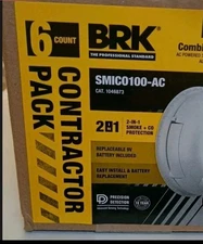 BRK SMICO100-AC 6 Count CONTRACTOR PACK Hardwired Smoke Alarm Set - NEW - SEALED
