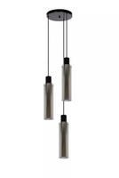 HäNgelampe Glas Rauchgrau Schwarz B:32 Cm 3-Flammig Blendarm Pendelleuchte KüChe