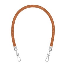 Braided Purse Strap 24" PU Leather Handbag Handle with Silver Buckle Light Brown