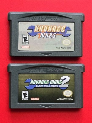Advance Wars 1 2: Black Hole Rising Game Boy Advance Lot 2 Games Authentic Saves