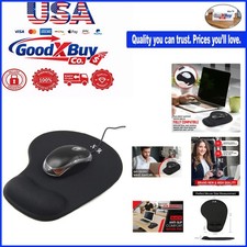 Black Ergonomic Mouse Pad with Gel Wrist Support for Office  Gaming - 9.4x8....