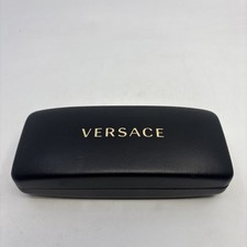 VERSACE Authentic Hard Eyeglasses Case in Black With Gold Logo - FREE SHIP