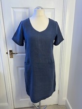 SCHOFFEL LADIES BLUE LINEN DRESS SIZE 10