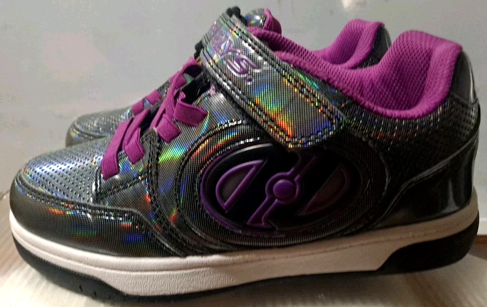 Женские туфли на роликах Heelys Plus X2 молодежный размер 4 5,5 серебристые фиолетовые на колесиках - Изображение 3 из 4