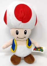 Nintendo Super Mario Bros.Red Toad Mushroom 8” Plush Stuffed