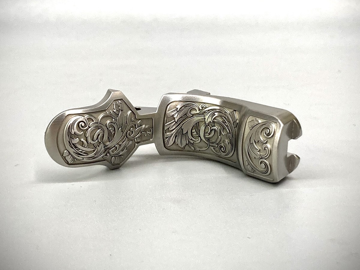 1911 grip safety Engraved stainless extended beaver tail, .250