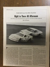 Misc 3301 Article Racing NASCAR Coca Cola 600 Charlotte Kyle Petty 6-1-87 2 page