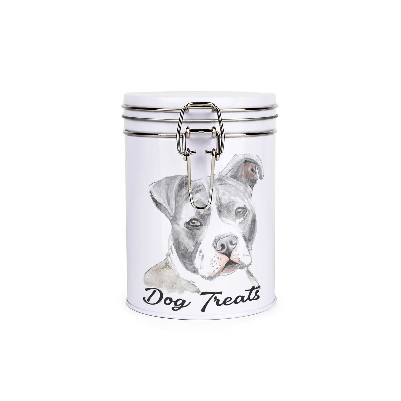Staffy Dog Treats Canister - Novelty Dog Themed Storage Gift Tin