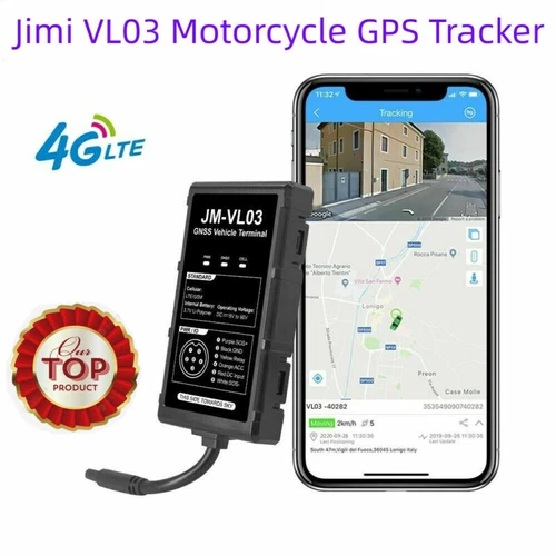 Jimi VL03 4G LTE Motorcycle GPS Tracker Driving Behavior Cut-Off in Oil Battery