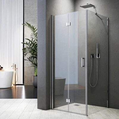 BOROMAL Falttüren Eckeinstieg Duschkabine 90x75 100x80 90x90 Duschwand Duschabtrennung