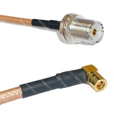 RG400 UHF Female BULKHEAD to SMB FEMALE ANGLE RF Cable FAST-SHIP LOT
