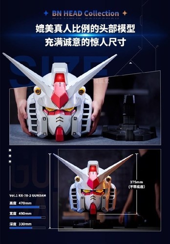 Bandai BN Head Collection Vol.1 RX-78-2 Gundam Normal Ver. 18,5 x 19,2 x 13 Zoll - Bild 7 von 16