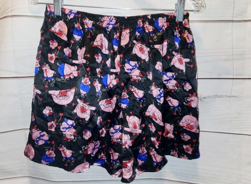 VTG L 36/38 Andaloro Silk Boxers Shorts Sexy Bikini Pigs Pink Red Blue Button - Picture 5 of 12