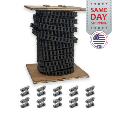 #35 Roller Chain x 100 feet + 10 Connecting Links + Same Day Expedited Shipping