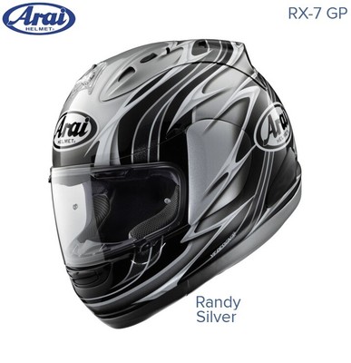 RARE COLLECTORS ITEM #ARAI RX-7 GP MOTORCYCLE HELMET - RANDY MAMOLA SILVER  LARGE | eBay