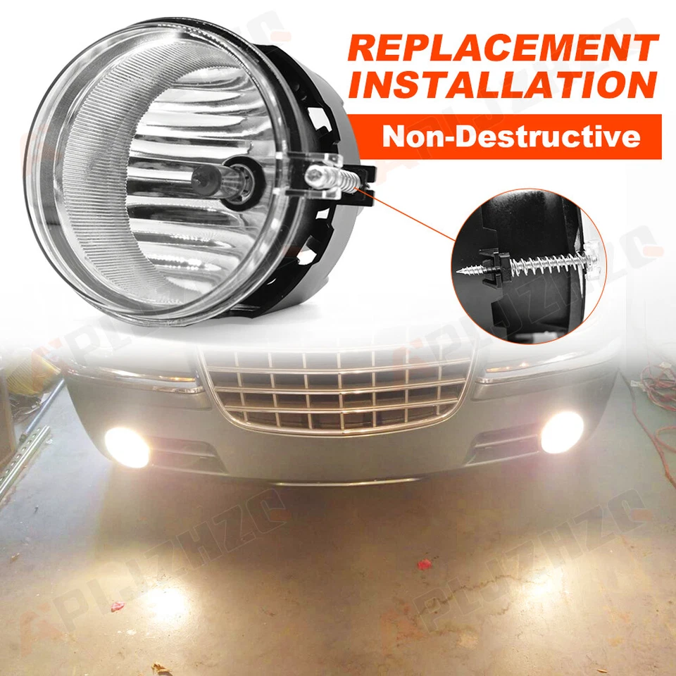 For Chrysler Town & Country 2005-2008 Clear Lens Pair Bumper Fog Lights Lamps - Image 4 of 4