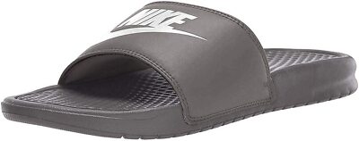 Grade School and Men's Nike Benassi JDI Gunsmoke/Metallic Silver (343880 020) -