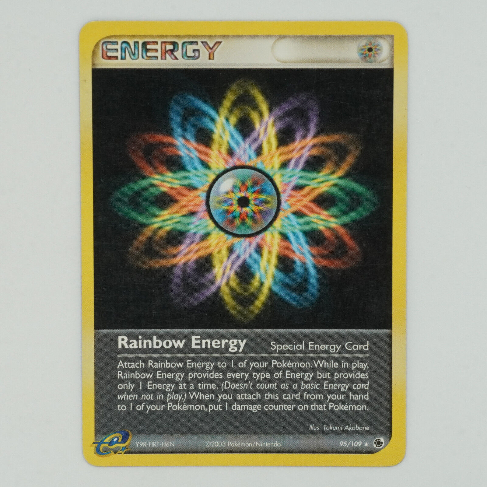 Spanish Pokemon EX Ruby & Sapphire 95/109 Rainbow Energy Reverse Holo Near  Mint