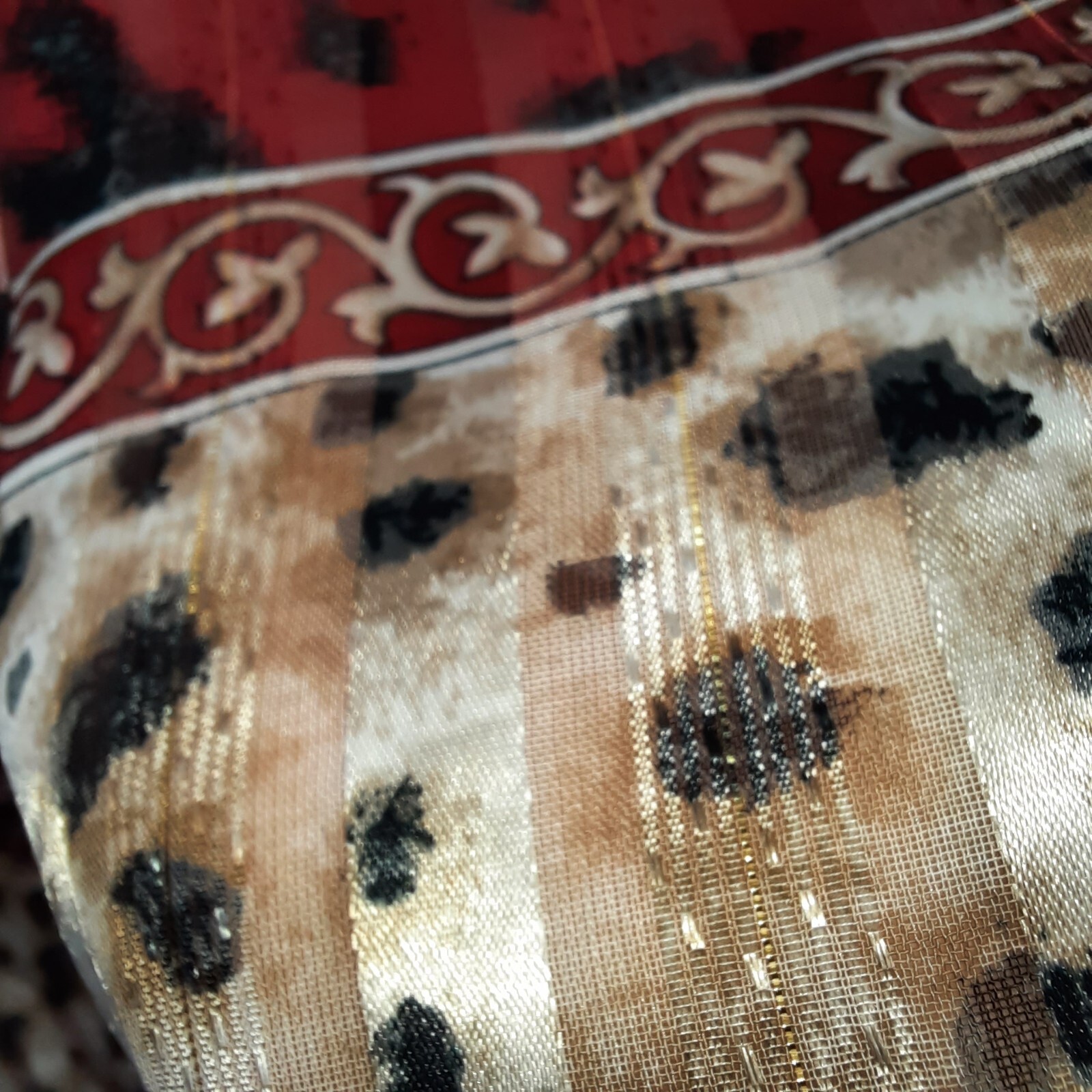 Alfred Dunner Top Patchwork Leopard Print Red Bla… - image 10