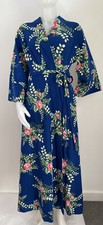 Vintage Vassarette Robe Kimono Floral Wrap Pockets Maxi SZ S-M