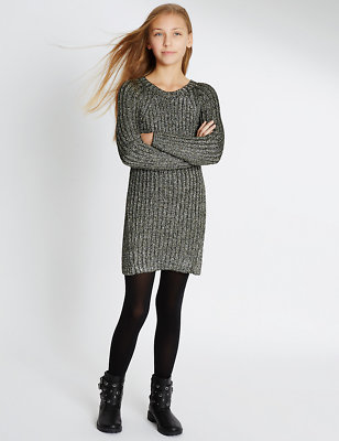 girls black jumper dress