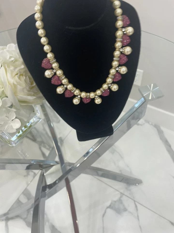 Новый с Ярлыками $300 подлинный HEIDI DAUS от сердца розовый кристалл жемчуг ожерелье Swarovski - Изображение 2 из 4