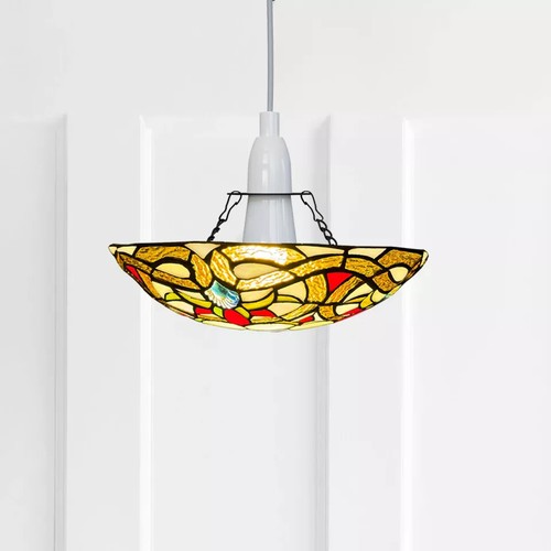 Vintage Tiffany Style Easy Fit Stained Glass Ceiling Pendant Shade UK - Picture 29 of 34
