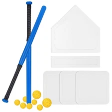 13 Pcs Baseball Bat Set Include 2 Plastic Baseball Bat 32 Inch & 6 Plastic Ba...