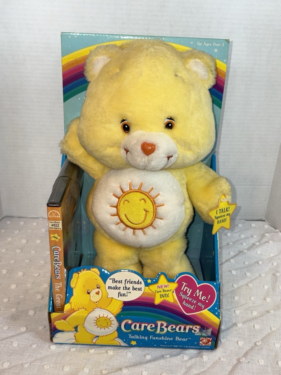 New In Box 2004 Funshine Bear Talking Carebear with DVD Care Bears