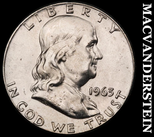 1963 Franklin Half Dollar- Silver- Choice Gem Brilliant Uncirculated #J1504