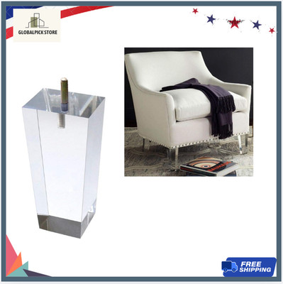 6'' Clear Acrylic Sofa Legs Set of 4, Pyramid Furniture Feet for Table/Cabinet