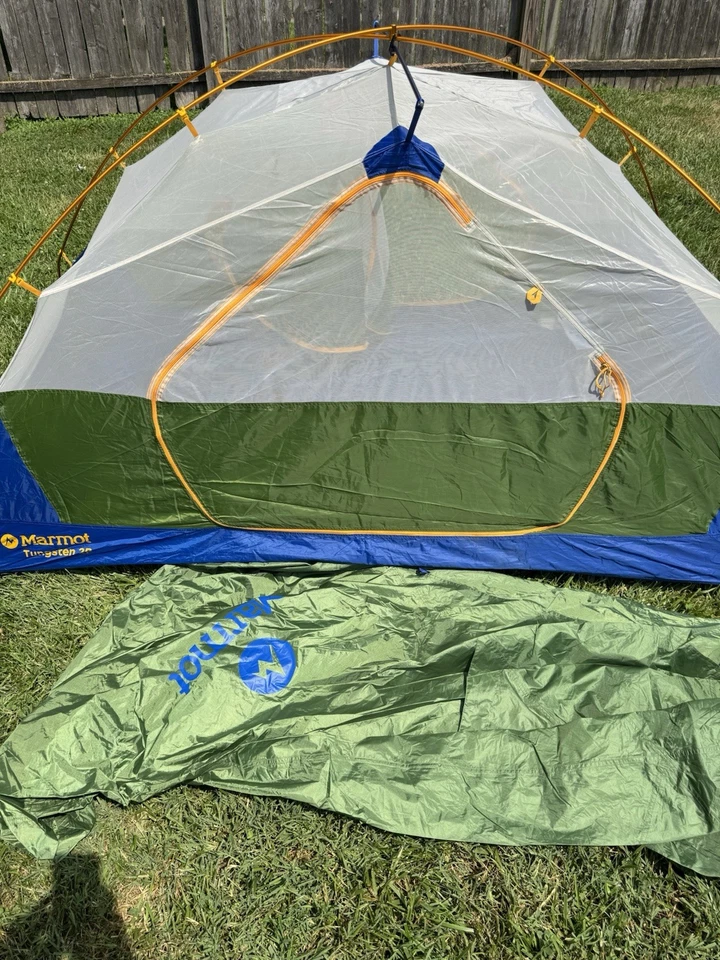 Tienda de campaña para mochileros Marmot Tungsteno 2P con huella - follaje/azul oscuro Foto 3 de 4