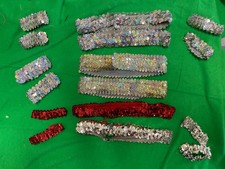 Lot of 6 sequin headbands and 5 pair of sequin cuffs