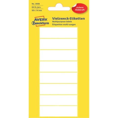 Avery Zweckform Vielzweck-Etiketten, 50 X 14 Mm, Weiß, Kp 3 Bis 60 Stk Spare 65%-image