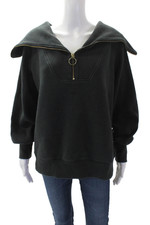 Varley Women's Quarter Zip Long Sleeves Pullover Sweatrshirt Black Size S