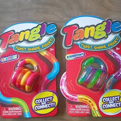 New Tangle Crazy, Rainbow Fidget Stress ADHD Autism Sensory SET OF 2 as shown