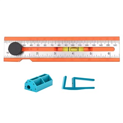 Woodworking Scribing Ruler Adjustable Guide With Angle Marking 15-90 Degree